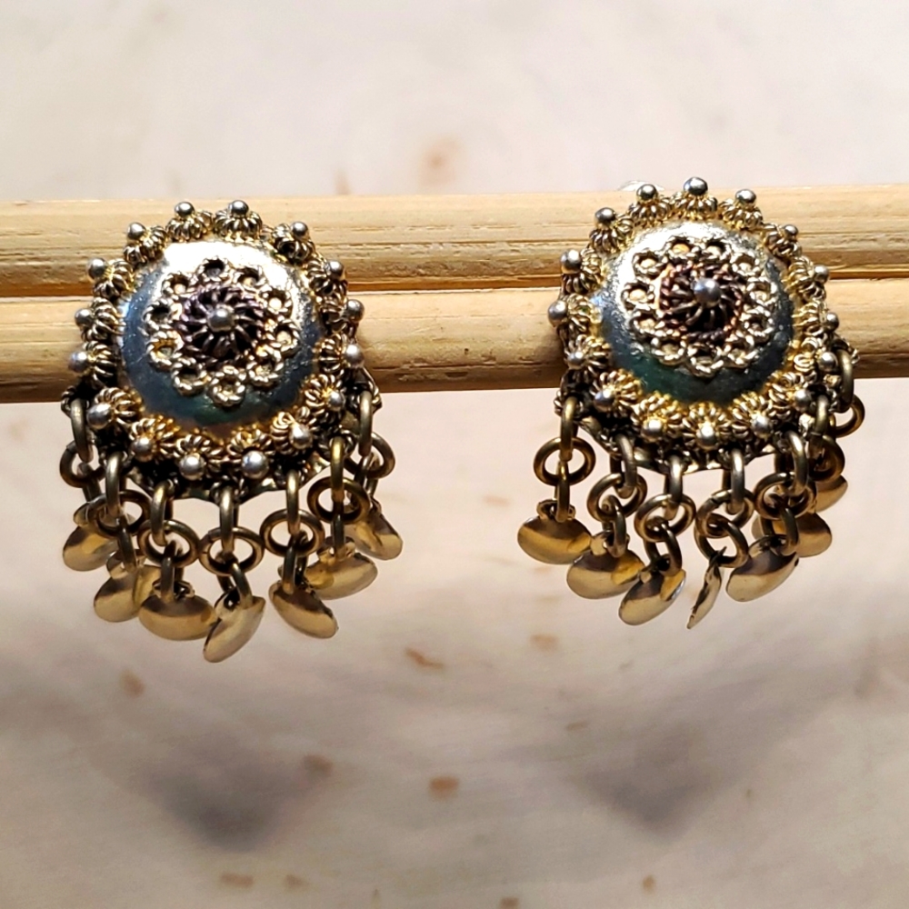 Vintage Mid Century Silver 925 Earrings Clip Made in West Germany